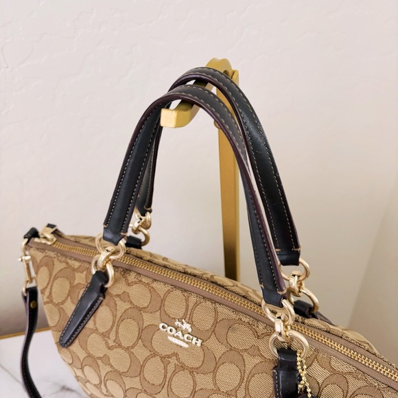 Coach Brown Signature Small Kelsey Satchel Tote Bag F36625 - Picture 4 of 13